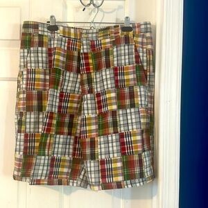 NWOT Men’s Cape Madras 100% Cotton Madras Patchwork Shorts Size 38